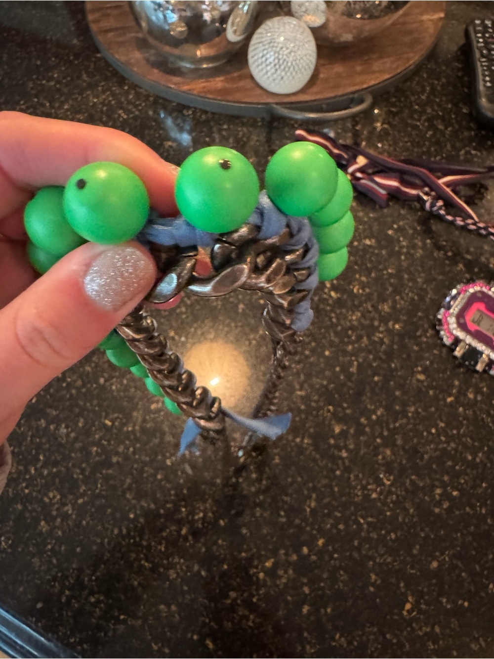Lanvin Green Bead Chain Statement Necklace Est Retail $850 - Picture 3 of 5